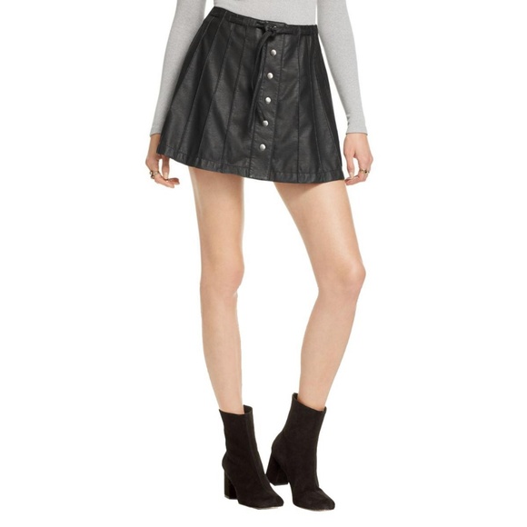 Free People Dresses & Skirts - NWT Free People Black Leather Skirt